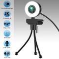 4K/2K/1080P HD Webcam With Microphone Auto-Focus LED Web Camera 3 Level Light Kameras For Computer PC Video Recording Webcams. 