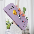 Smalshop AMORVO Glue Phone Case Meter Soft Case Liquid Silicon is suitable Original for Samsung Galaxy Note 8 Back Cover Cartoon Astronaut Side R. 