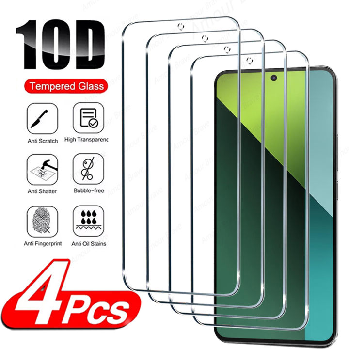 4Pcs HD Screen Protector For Xiaomi Redmi Note 13 14 12 11 12s 10 8 9 Pro 14C 12C 13C Glass Redmi Note 13 Pro 5G Tempered Glass