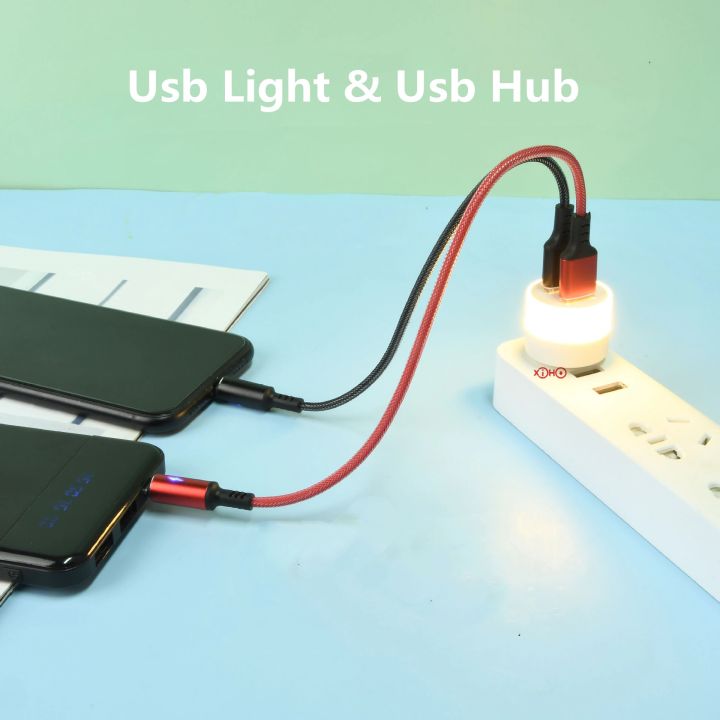Mini USB Light Plug And Play Usb Gadgets Hub 2Ports Gift ,Small Book Lamps LED Eye Protection Reading Desk Lighting For Computer