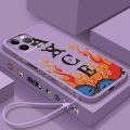 One P-Piece Luffy Anime Cute Liquid Left Rope For Apple iPhone 15 14 13 12 11 XS XR X 8 7 SE Pro Max Plus Mini Funda Phone Case.