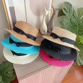 women straw hat Flat Top Straw Hat Vacation Casual Shopping Beach Hats for Woman Hats for girls Church Courtesy Panama Sun Hat. 