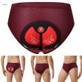 MTB Bike Underwear, Bicycle Undershorts Briefs ' Padded Cycling Shorts for Folding Bike Cycling Accessories , Deep Red XXXL.