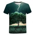 Summer 3D Digital Printed Lightning Cool T-Shirt New Men's Oversized Casual T Shirts for Men Short Sleeve Tee.