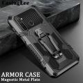 Casinglee For Realme 5 / Realme 5i Case Shockproof Armor Stand case with Metal Clip Back cover Realme 5i / Realme 5 Phone cases Car Mountaineering phone case.