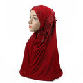 Malaysia Muslim Hijab Scarf One Piece Amira Solid Flower Rhinestone Shawl Women Headscarf Ready To Wear Musulmane Femme Cap Hat. 