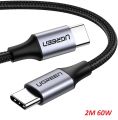 UGREEN US261 USB-C to USB-C PD 3A Max 60W Braided Fast Charging Cable.