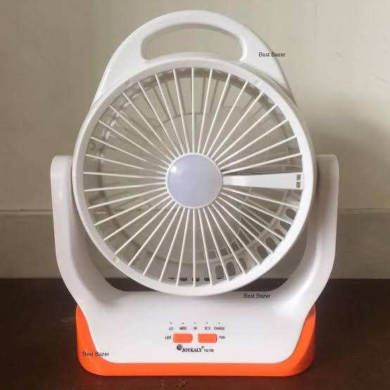 JOYKALY YG-729 Portable Rechargeable LED Light AC/AD Electronic Fan with 8" inches High Speed Blade