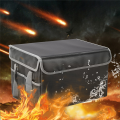 1 Piece Document Organizer File Box Waterproof Office Storage & Organization Portable Safe File Collapsible with Lid Black. 