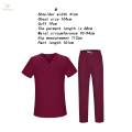 Nursing Scrubs Set Uniforms Set for Hospital Nursing Massaging M Dark Red. 