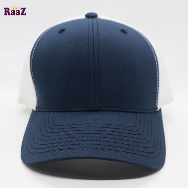 100%25%20Export%20Navy%20Blue%20and%20White%20High%20Quality%20Half%20Net%20Baseball%20Cap%20For%20Men%20-%20Image%203