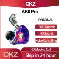 Qkz Ak6 Pro 1dd Dynamic Earphones Hi-Fi Bass Earbuds In Ear Monitor Sport Noise Cancelling.
