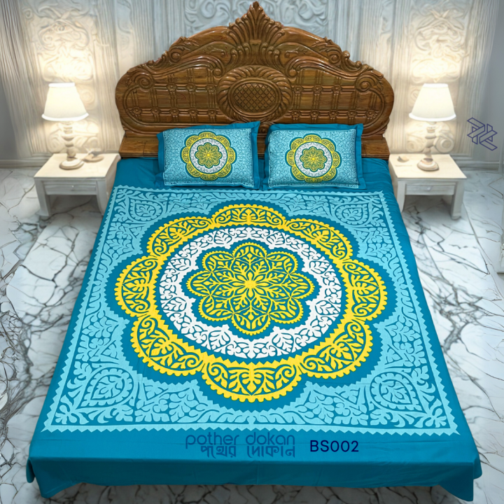 King%20Size%20Cotton%20Bed%20Sheet%20Set%20(7%20x%208%20Feet)%20with%20Two%20Pillow%20Covers%20%7C%20Home%20tex%20panel,%20best%20Quality%20beautiful%20design%20Multicolor%20Chador%20%7C%20Soft%20&%20Durable%20-%20Image%202