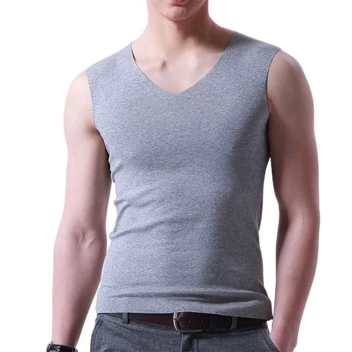 Men's%20Summer%20Seamless%20Elasticity%20TaTop%20Comfortable%20Vest%20Undershirt%20Sleeveless%20V%20Neck%20Soft%20Solid%20Vest%20New%20Fashion%20Casual%20Tops%20-%20Image%205