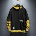 Hoodie Sweatshirt Mens  Hop Pullover Hoodies Streetwear Casual Fashion Clothes colorblock hoodie  cotton. 