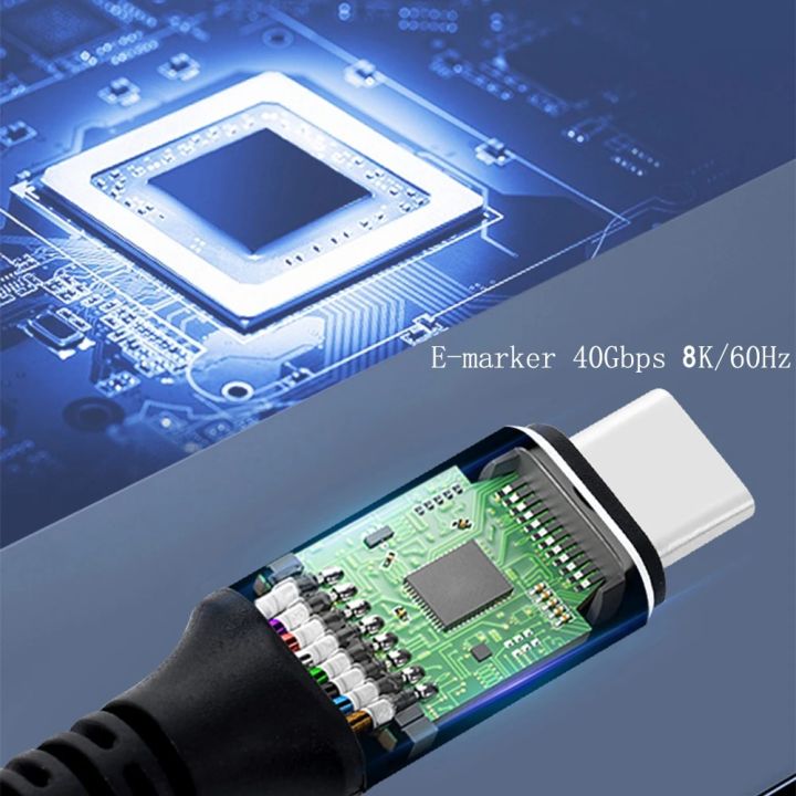 USB4%20Type%20C%20to%20Type%20C%20Cable%20Thunderbolt%203/4%205K@60Hz%2040Gbps%20Data%20Transfer%20100W%205A%20Fast%20Charging%20Cable%20for%20Macbook%20Pro%20Samsung%20-%20Image%204