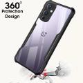 OnePlus 9 Transparent Black Grip Back Cover Shockproof Protective Case. 
