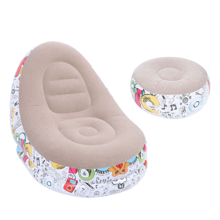 Air Couch Sofa Soft Minimalist Inflatable Lounge Chair with Foot Stool for Living Room