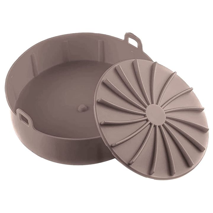 Air Fryer Silicone Pot, with Removable Base,Accessories Brown 7.5Inch