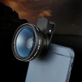 Universal 2-in-1 HD Phone Camera Lens 0.45X Wide-angle Clip Lens for Samsung Xiaomi Phones. 