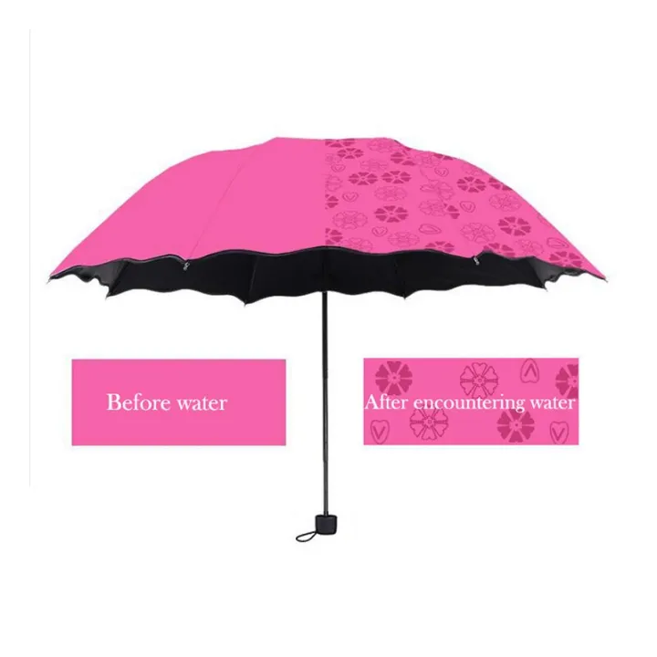 Ladies'sunshine%20umbrella%20blossoms%20in%20water%20changes%20color%20parasol%20umbrella%20triple%20fold%20black%20rubber%20sunscreen%20UV%20woman%20umbrellas%20-%20Image%204