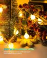 Globe String Lights Mains Powered, LIGHTNUM 10M/32.8ft 100 LED Outdoor Fairy Lights Warm White, Waterproof IP44, 8 Modes, Memory Function, for Christmas Tree, Party, Terrace, Indoor Decoration. 
