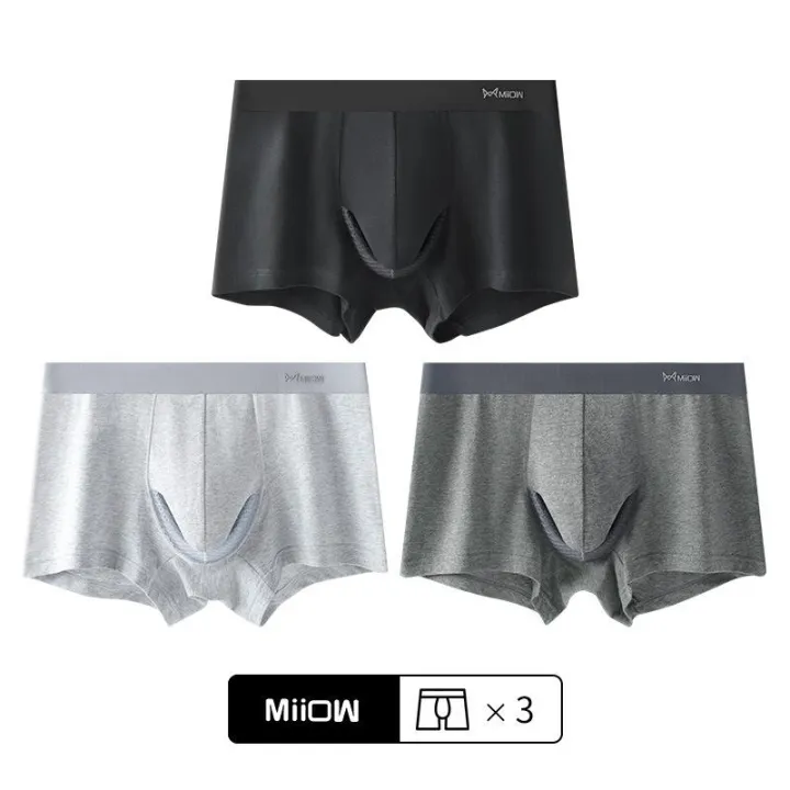 MiiOW%203Pcs%20%20Organic%20Cotton%20Boxers%20Shorts%20Underpants%20Soft%20Cotton%20Trunks%20Man%20Underwear%20Boxer%20Men%20Freegun%20Breathable%20Mesh%20Panty%20-%20Image%202