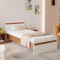 Nice Furniture Pollo Engineered Wood Single Bed Without Storage Box for Kids Adult Bedroom Home Furniture (Kath & White).