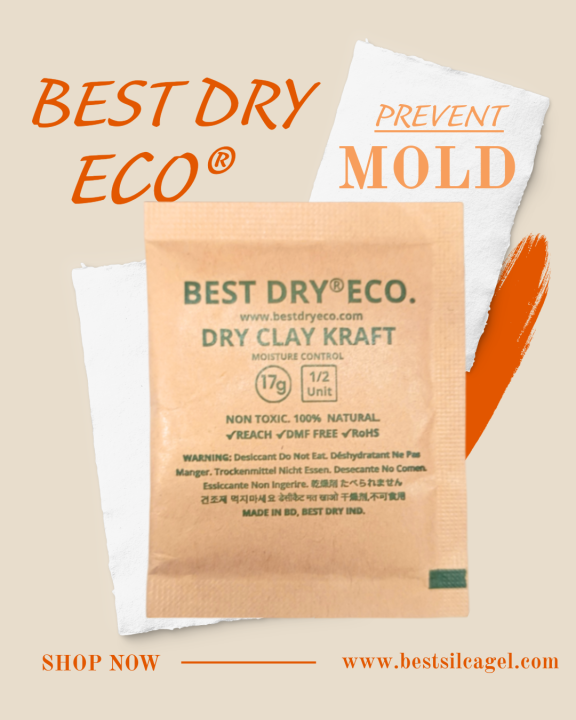 Best Dry Eco® 17 gram 5 pcs | Dry Clay Kraft Desiccant | 30% moisture absorption capacity | FSC Certified