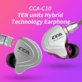 CCA C10 Headphones 4BA 1DD Hybrid Technology HiFi In Ear Music DJ Gamer Sport Earphone 3.5mm Gold Plated Plug Detachable Cable.