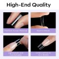 550 Pcs Capsule Americaine Ongle, Faux Ongles en Gel-Carre Moyen Amande Court, Capsules Gel x Pose Americaine Ongles 12 Tailles. 