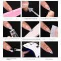 100Pcs Short French Half Stick Nails Pointed Square Transparent Extended Artificial False Nails Press On Acrylic Nail Art. 