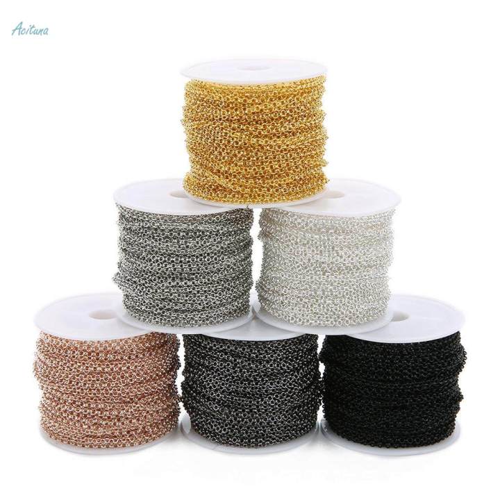 2%20Roll%20O%20Shape%20Jewelry%20Making%20Chain%2020%20Yard%20Necklace%20Bracelet%20Extender%20Chain%202mm%20-%20Image%202