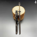 Mini Sword With Sheath China Ancient Sword Zinc Alloy Tang Hengdao Han Sword Weapon Model Keychain Pendant Cosplay Accessories. 