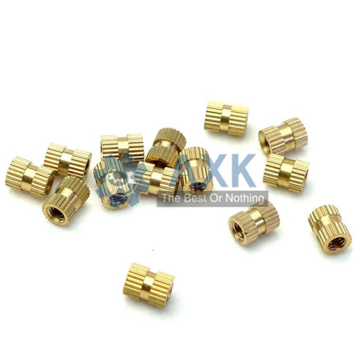 100pcs/50pcs/20pcs m1.4 M2 M2.5 M3 M4 M5 M6 M8 Braas insert nut Injection Molding Brass Knurled Thread Inserts Nuts