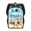 New Football World Cup Peripheral Student Schoolbag, Messi Schoolbag, Large Capacity Polyester Load Reduction Backpack, Computer Bag.