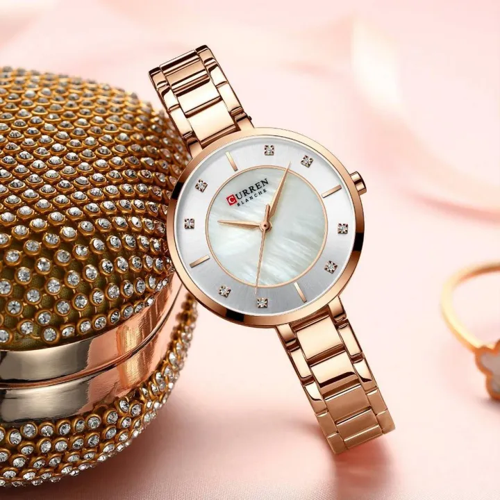 CURREN%209051-Rosegold%20&%20White%20Fashion%20Elegant%20Quartz%20Watch%20%20for%20Women%20-%20Image%202
