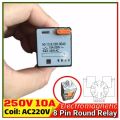 Relay 220VAC 10A Mini Electromagnetic Relay 60.12.8.220.0040 General Purpose Relay Coil Voltage AC 220V 2 pole 8 Pin Round Use for Household and Industrial Similar Finder Fender MK2-P1. 