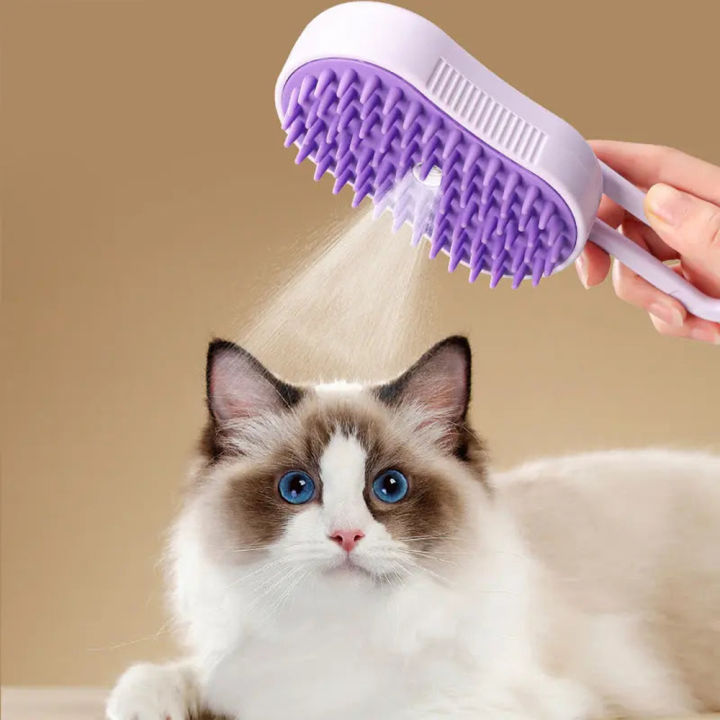 3-in-1 Dog Hair Brush Cat Hair Brush Electric Rechargeable Pet Cleaning  Brush Steam Spray Brush Massage Hair Removal Comb Anti Flying Brush