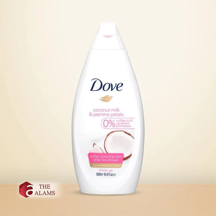International NETHERLANDS product Skin care Dove Coconut Milk & Jasmine shower gel body wash used for male/ female - 500 ml