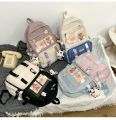 Fengdong cute school bags for girls kawaii bookbag doll college student black rucksack teen girl schoolbag fashion backpack. 