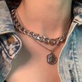 Aesthetic Vintage Necklace for Women Layered One Piece Pendant Jewelry Chain on the Neck Clothing Accessories Gift to Girlfriend. 