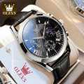 OLEVS 2876 Latest Model Leather strap Fashion Watch for Men. 