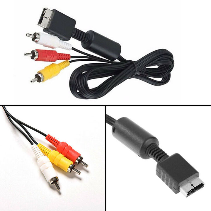 Multi Out AV Cord Video/Audio Cable 3 RCA Flat For Playstation PS PS2 PS3