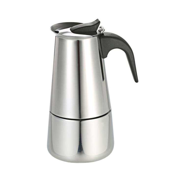 300ml 6-Cup Stainless Steel Espresso Percolator Coffee Stovetop Maker Mocha Pot for Use on Induction Cooker
