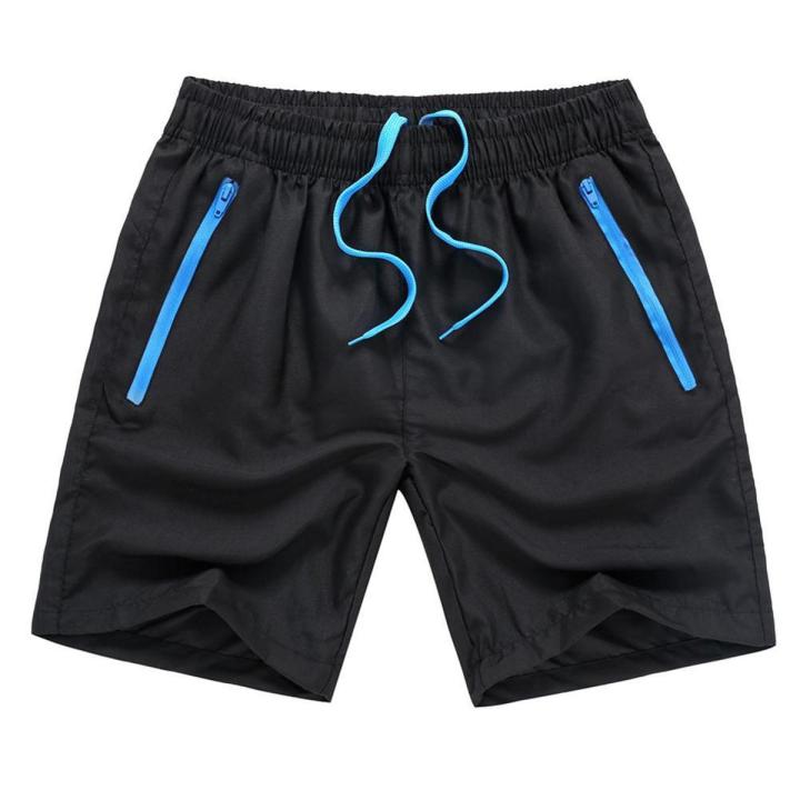 Summer Men Shorts Quick Drying Sport Elastic Pocket Drawstring Beach Swim Trunks