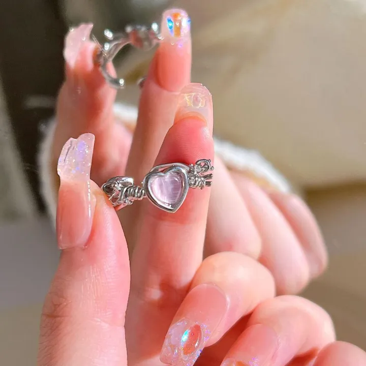 Pink%20Ring%20Fashion%20%20Pink%20%20Rings%20Y2K%20style%20ring%20for%20Women%20Girls%20-%20Image%204