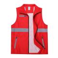 customized LOGO new casual summer Joker young men's solid composite reflective sleeveless lapel zipper women vest top. 