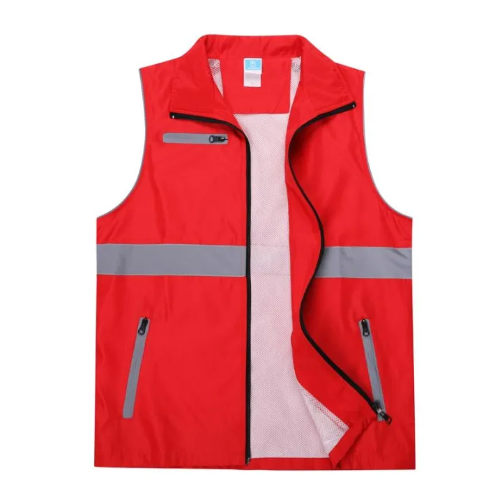 customized%20LOGO%20new%20casual%20summer%20Joker%20young%20men's%20solid%20composite%20reflective%20sleeveless%20lapel%20zipper%20women%20vest%20top%20-%20Image%203