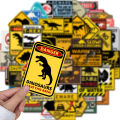 10/60pcs Jurassic World: Dominion Danger Stay Away Wild Zone Dinosaur Decal PVC Car Warning Stickers Danger Banning Sticker.